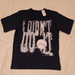 The Children's Place Navy Baseball Graphic Tee. Size Large 10/12